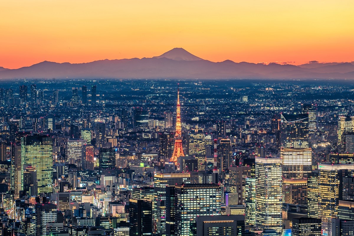 tokyo and mt. fuji